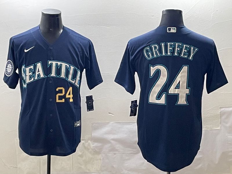 Men Seattle Mariners #24 Griffey Blue Game 2025 Nike MLB Jersey style 4->seattle mariners->MLB Jersey